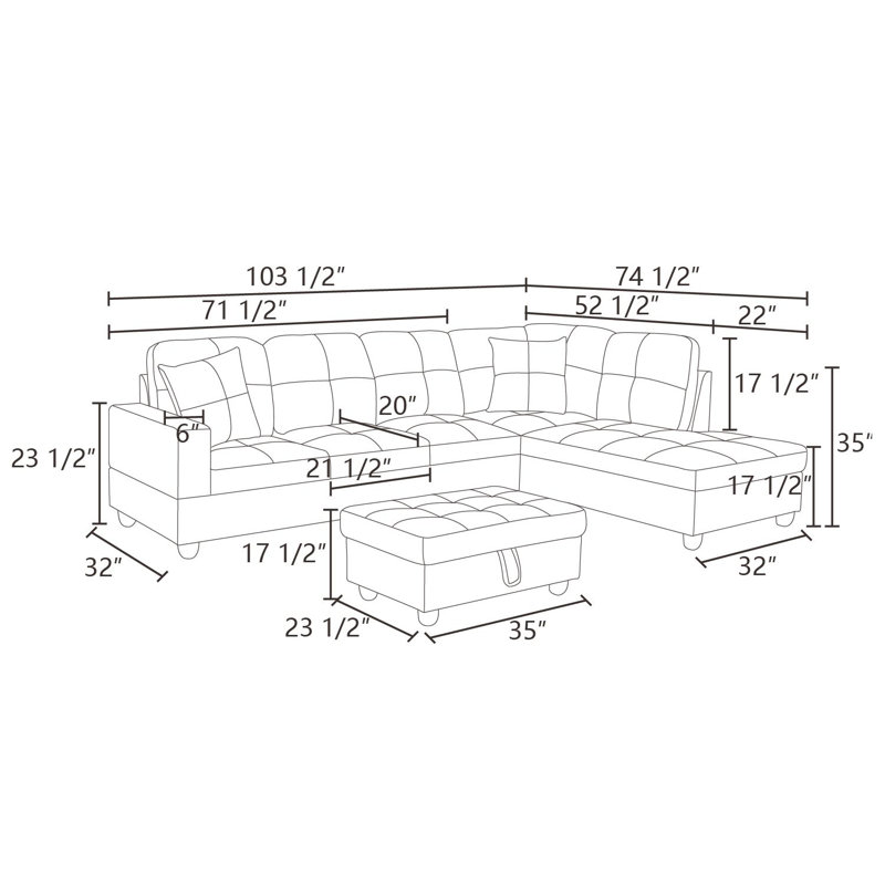 Leilarose 103.5'' Faux Leather Sofa