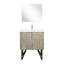 Meuble-lavabo rustique de 76 cm (30 po), surface en marbre reconstitué, robinetterie et miroir de 71 cm (28 po) inclus, comptoir de salle de bain de 51 cm (20 po) de profondeur, bordure décorative