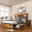 Platform Bed Frame With 4 Under‑Bed Storage Drawers, Storage Headboard With Pull Out Nightstands, Charging Station & Rgb Led Lights, No Box Spring Required-1139517461-1139517451