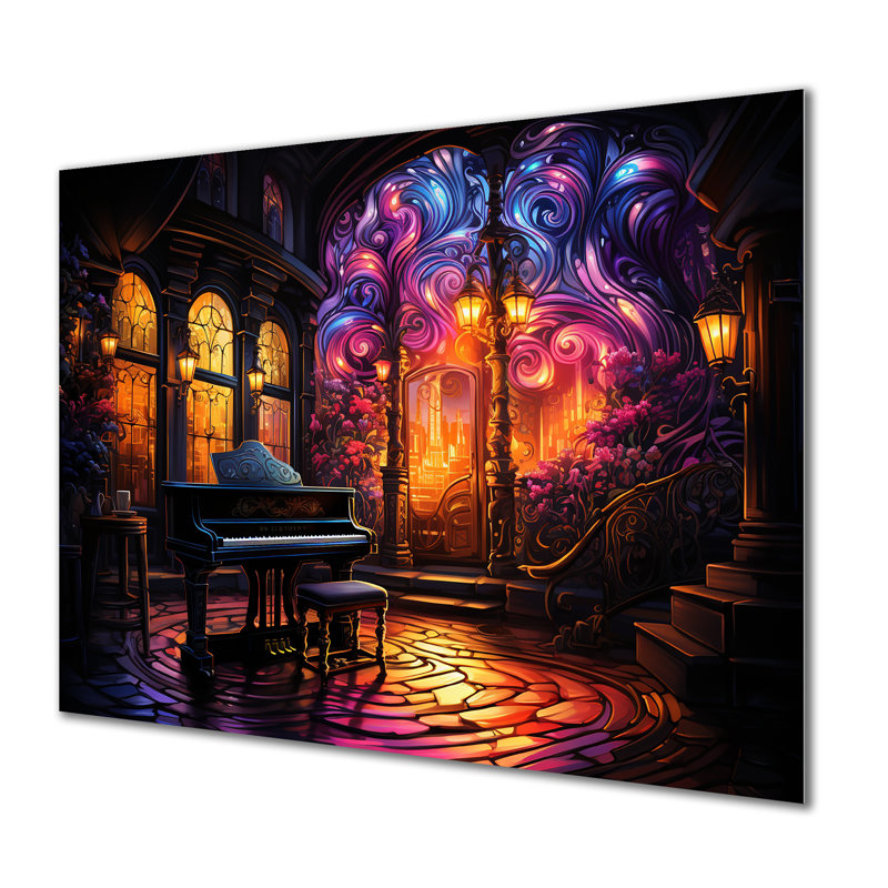 «Gothic Piano Chruch Melody - Piano, art mural en métal MT134948, H 12 po x l 20 po x P 1 po