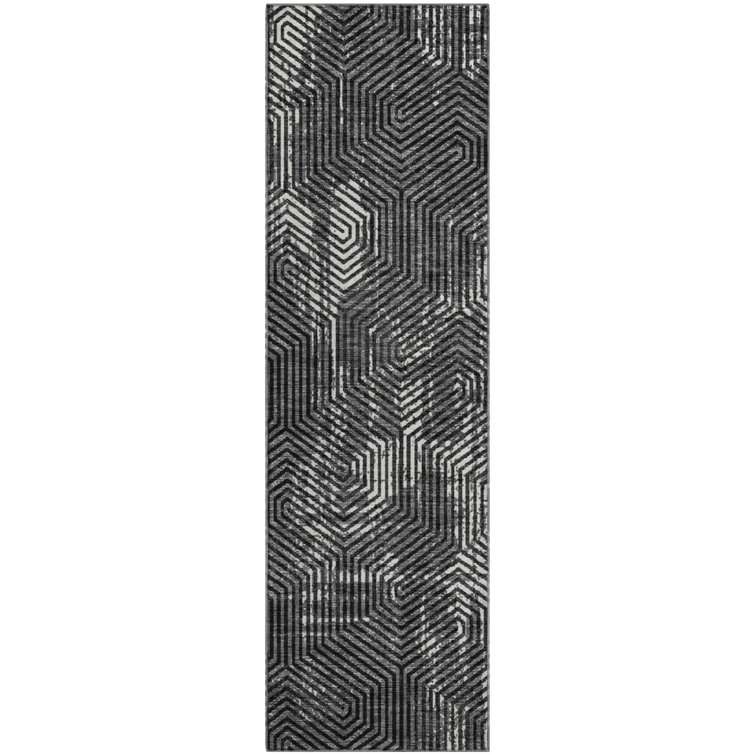 Premium Machine Washable Prisco Black Rug