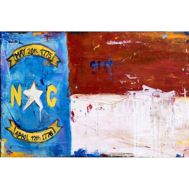 Drapeau de la Caroline du Nord, H 8 po x l 12 po x P 1,25 po