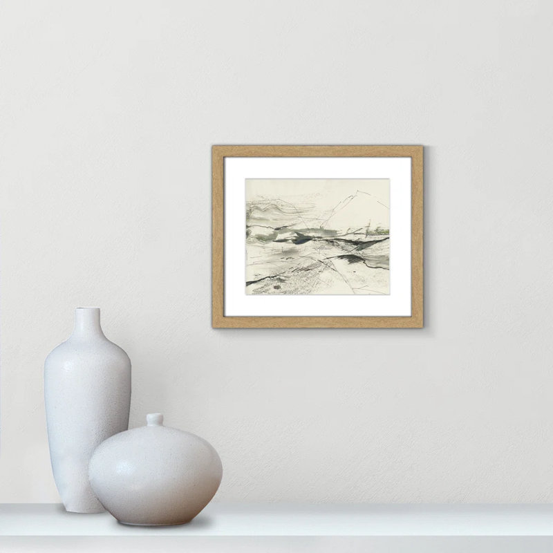 " Green Sketches " by PI Studio, Blanc, Cadre naturel encadré, H 13 po x l 15 po x P 1,25 po
