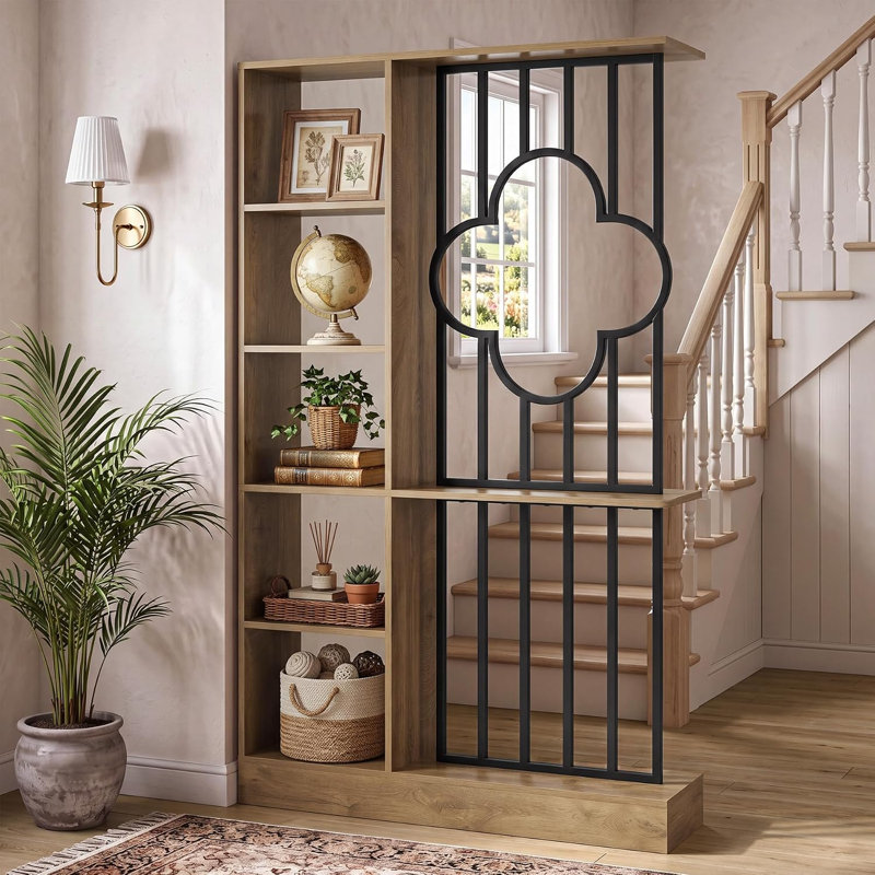 71" Tall Room Divider with Shelves