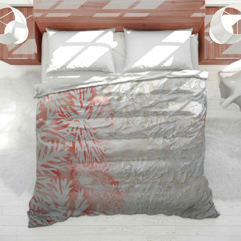 Édredon organique corail literie Cool motif naturel, Édredon simple