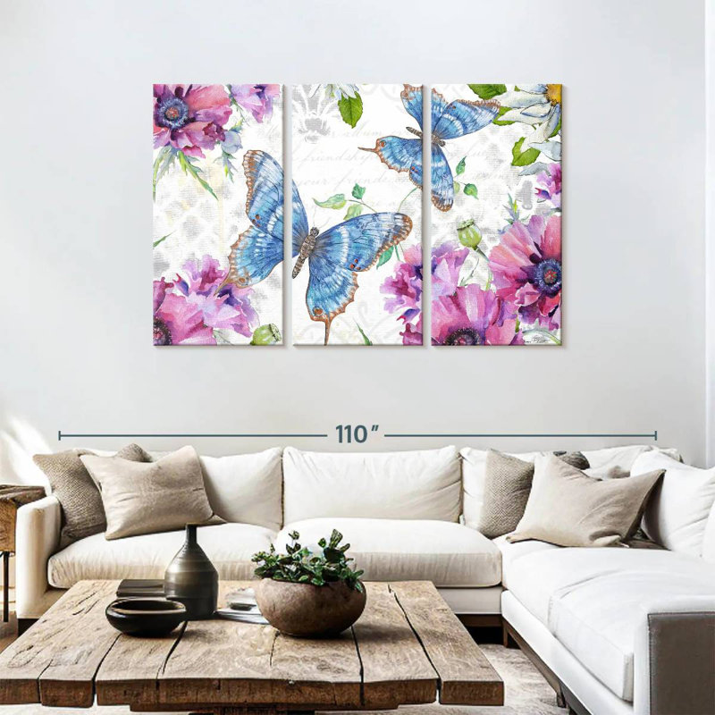Brampt Floral Butterfly Garden II, 48" H x 74" W