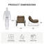 Chaise d'appoint rembourrée en similicuir Gatsby Camel