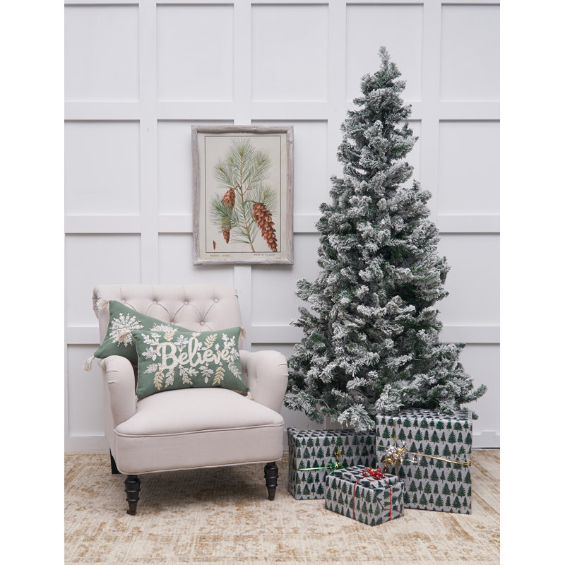 24" x 12" Sage Snowflake Throw Pillow