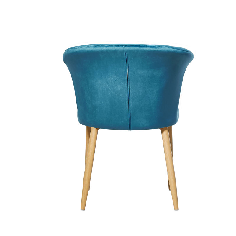 Siyana Modern Velvet Dining Chairs - Ergonomic Curved Back with Solid Wooden Legs - Side Chair for Dining Room Living Room Restaurants