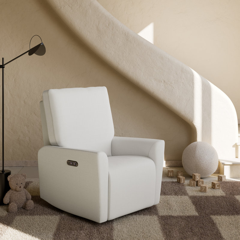 Fauteuil oscillant inclinable électrique de luxe Santorini, Ivoire tressé