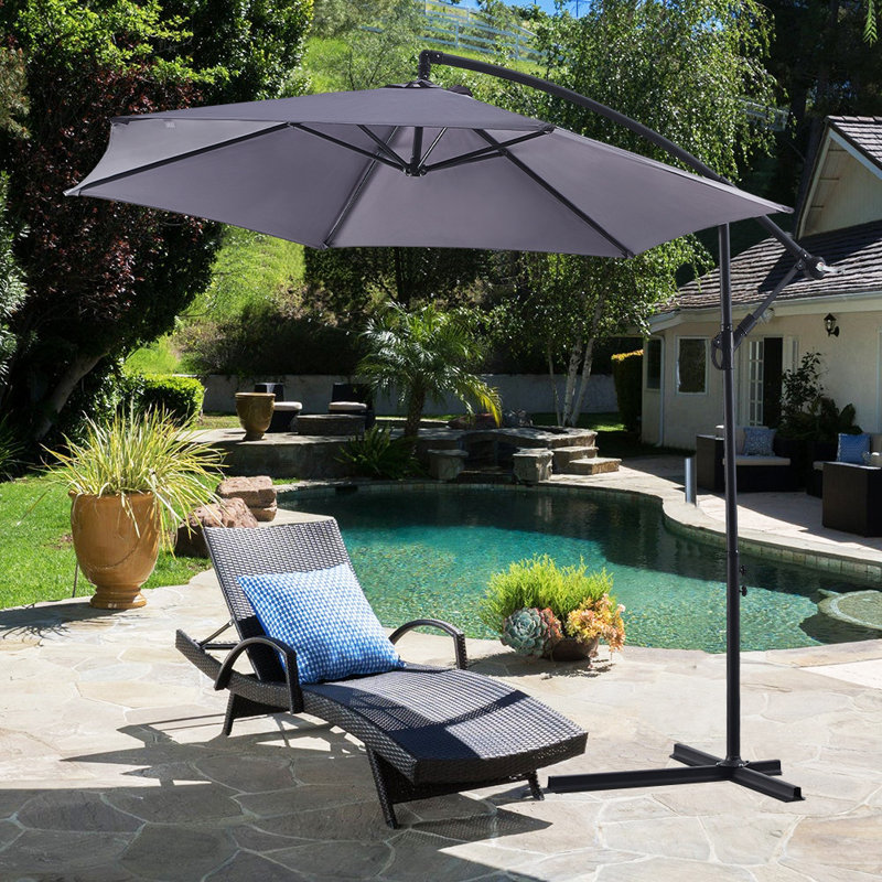 Artair 300cm Cantilever Parasol, Grey