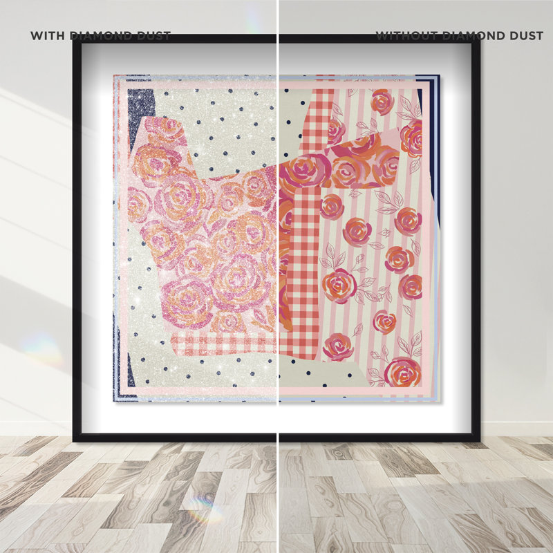 Patchwork Glam II Print by Oliver Gal, 25.5"H x 25.5"W, Black Shadowbox