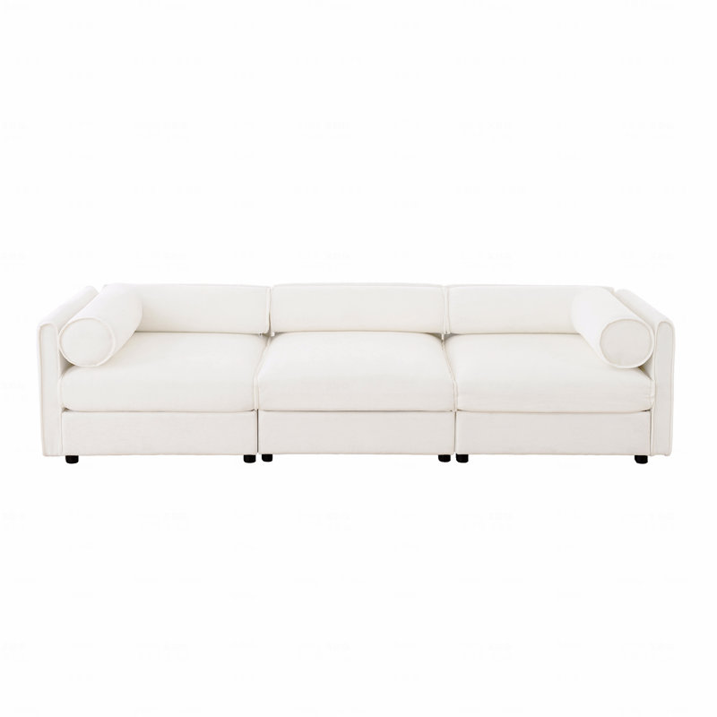 Canapé en tissu d'ameublement Chenille, H 27,9 po x l 109 po x P 37,4 po, 3