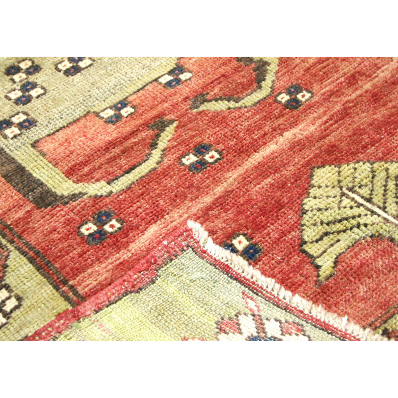 One-of-a-Kind Hand-Knotted 1960s 5'6" x 10'4" Wool Area Rug in Red/Beige