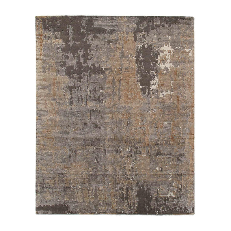 Tapis gris raffiné moderne 6 pi x 9 pi