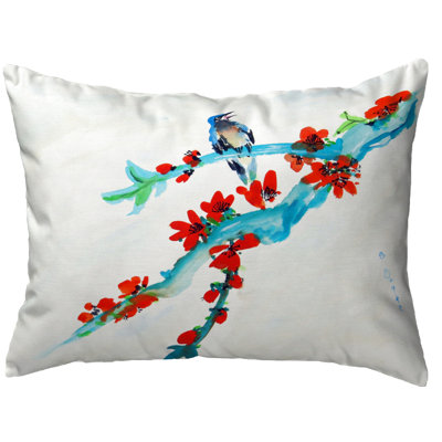  Buds and Bird Rectangular Pillow Cover and Insert