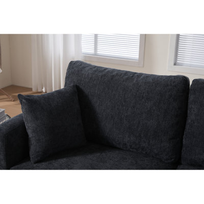 Canapé-lit, canapé-lit avec matelas, canapé-lit modulaire à 2 places de 81,5 po, canapé convertible en lin moderne, mobilier de salon pour petits espaces, appartement, studio, gris foncé