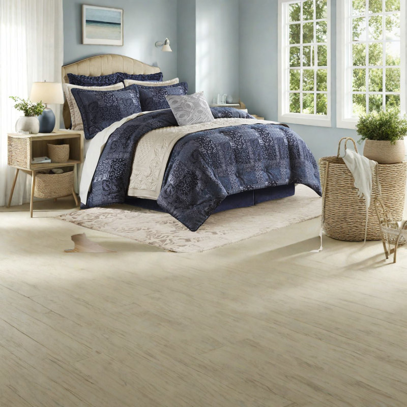 Ensemble de literie en polyester durable, édredon bleu marine, motif jacquard élégant