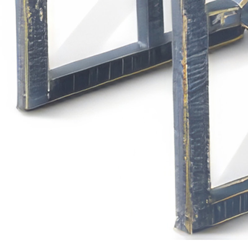Rena 3 Piece Nesting Accent Table Set | Geometric Frame | Distressed Pebble Solid Mahogany Wood, Blue