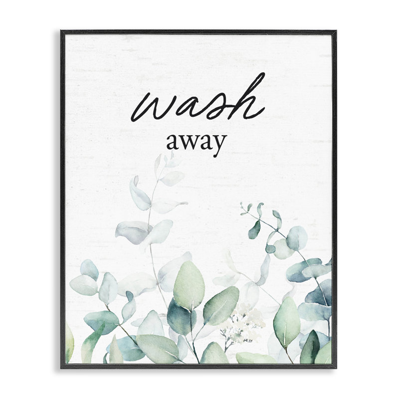 «Wash Away Eucalyptus», estampe numérique giclée par lettrage et doublure, H 14 po x l 11 po, Giclée encadrée noir minuit