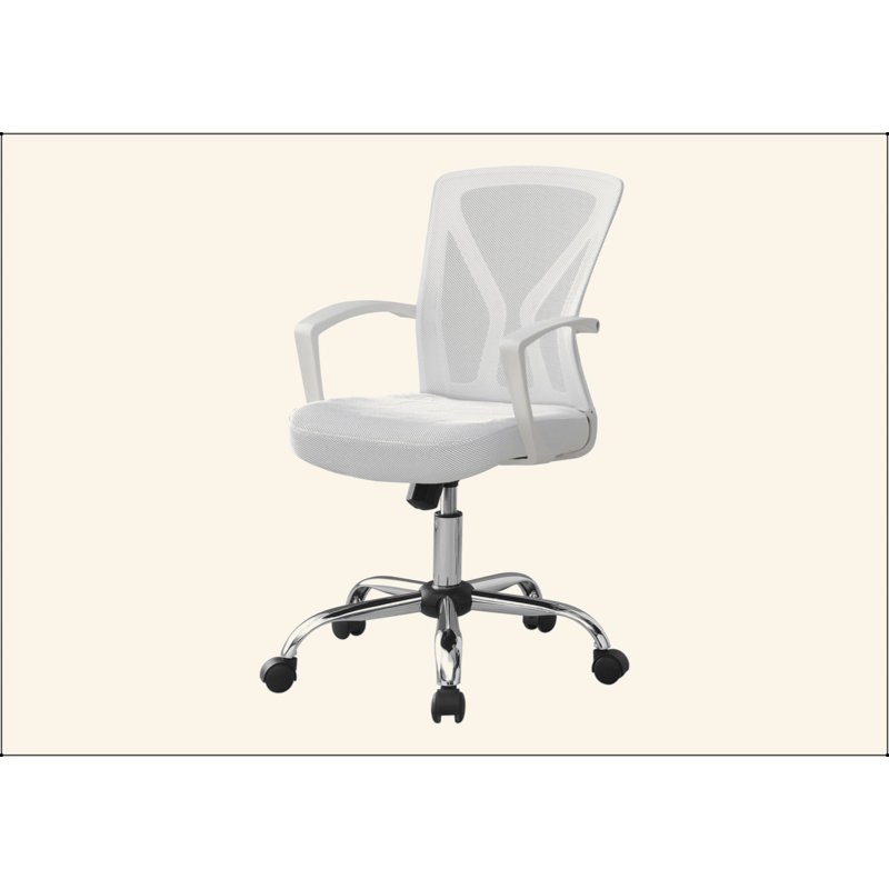 Chaise de bureau, hauteur réglable, pivotante, ergonomique, accoudoirs, bureau d'ordinateur, travail, filet noir, métal noir, contemporain, moderne