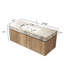 Meuble-lavabo 48 po avec lavabo, contreplaqué flottant, 2 portes, 1 tiroir, pierre frittée grise, chêne blanc, pré-assemblé, meuble-lavabo à texture de bois massif, lavabo en céramique, couleur, grand espace de rangement-1318938587-1318938584