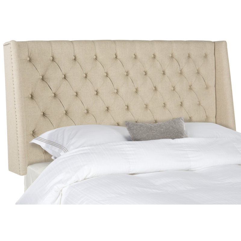 Bertlinde Upholstered Headboard, Linen Hemp, Queen