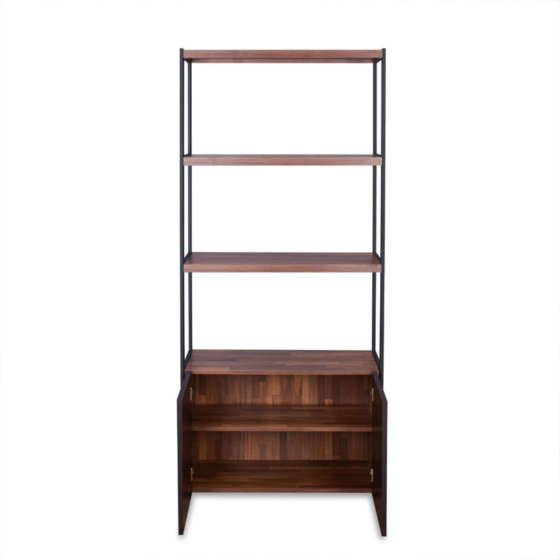 Claudio 3-Shelf Bookcase with Doors