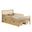 Lit plateforme en bois Aspen avec garde-corps et 2 tiroirs de rangement-129452191