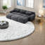 Canapé confortable à 3 places, tissu moelleux, style moderne pour le salon