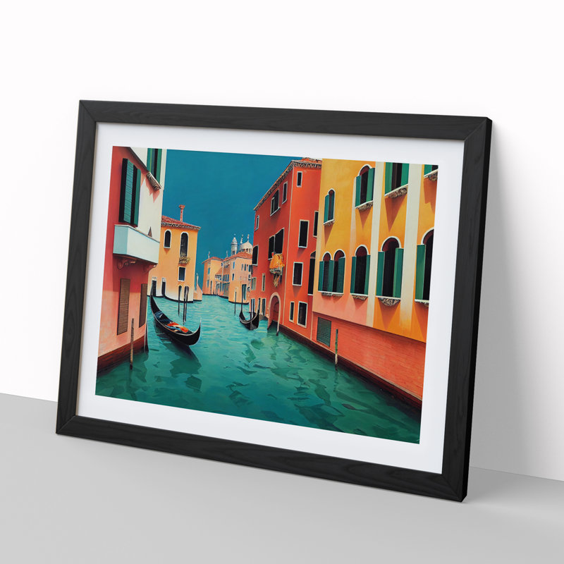 Modern Venice Canal Vol.2 - Framed Print, Black Framed, 34cm H x 46cm W x 2cm D