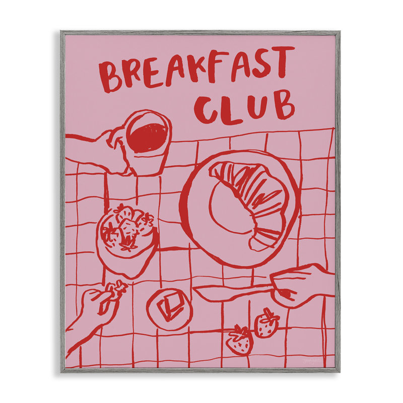 Petit déjeuner Club Doodles, giclée encadrée, design par Jenaya Jackson, H 20 po x l 16 po, Estampe numérique Farmhouse