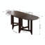Table de salle à manger à abattant rustique en bois d'hévéa avec petit tiroir de table spacieux-175603978