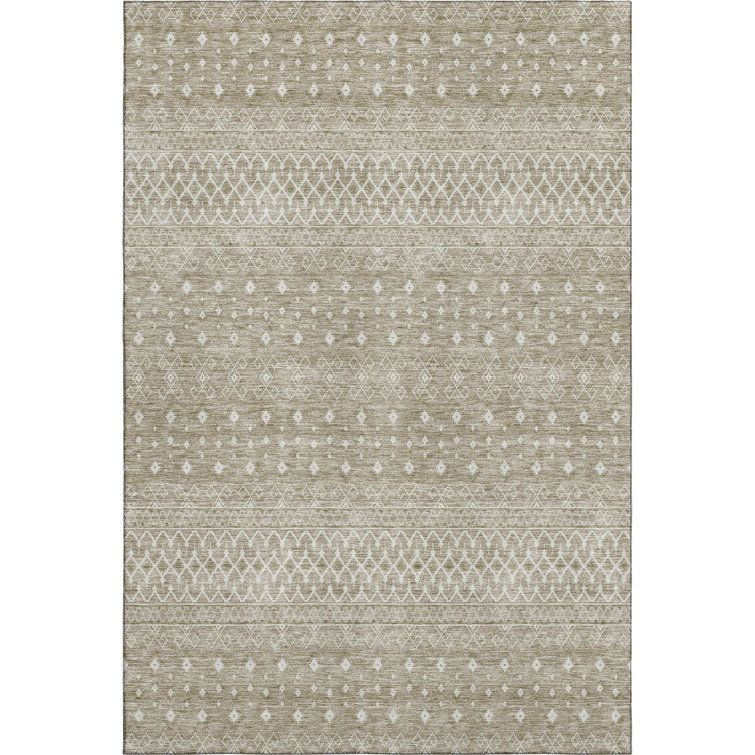 Premium Machine Washable Prisco Taupe Rug