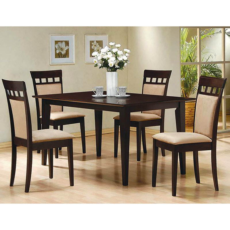 Chaises d'appoint Cappuccino (2), revêtement beige, chaises rembourrées 2 pièces Comfort, finition cappuccino, zone gracieuse