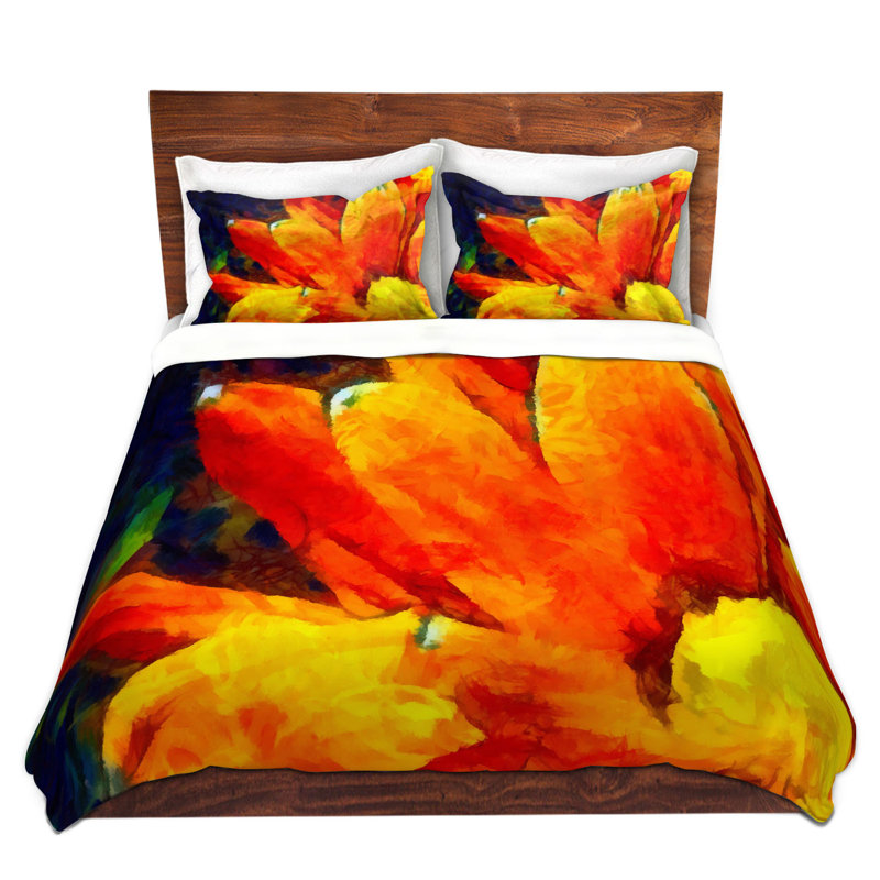 Floral Duvet Cover, 1 King Duvet Cover + 2 King Shams