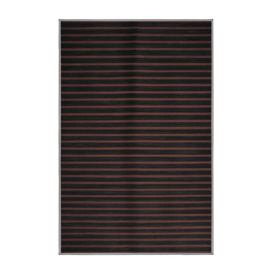 Machine Washable Horizontal Stripes Gray Area Rug