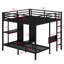 Structure de lit superposé avec garde-robe intégrée et bureau pliable
