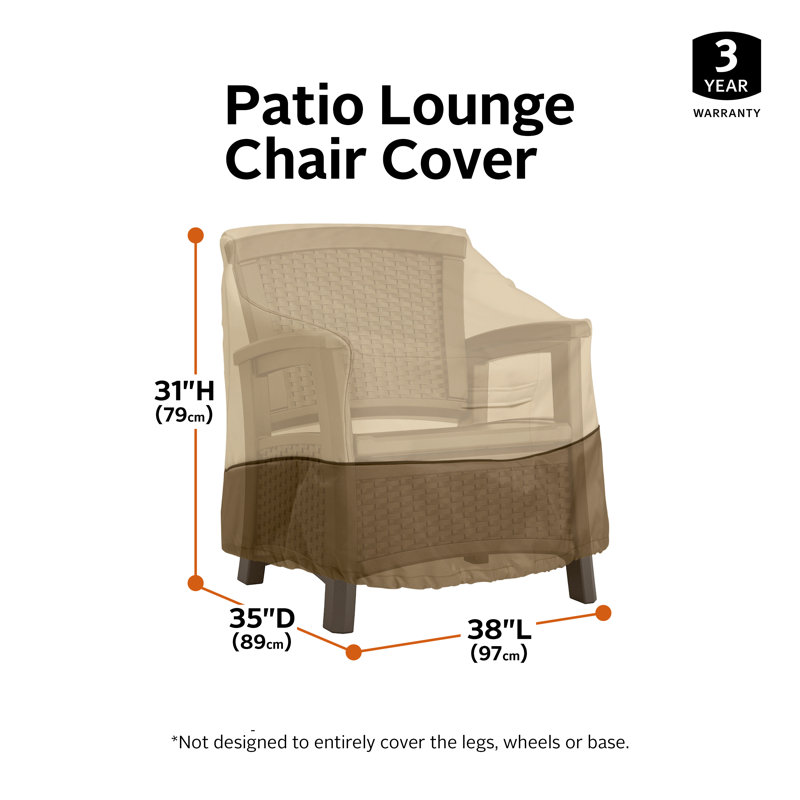 Paulding Patio Furniture Cover for Outdoor Lounge Chairs, 38" H x 38" W x 35" D, Beige/Tan