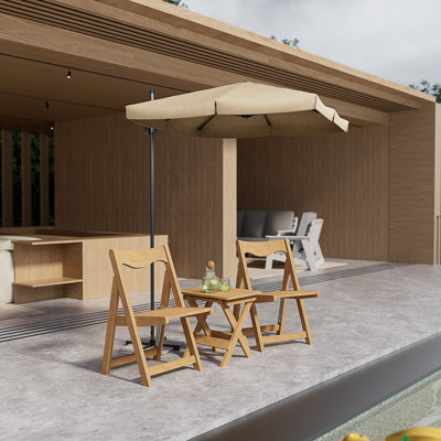 HIPS Material Outdoor Bistro Set Foldable Small Table And Chair Set With 2 Chairs And Rectangular Table