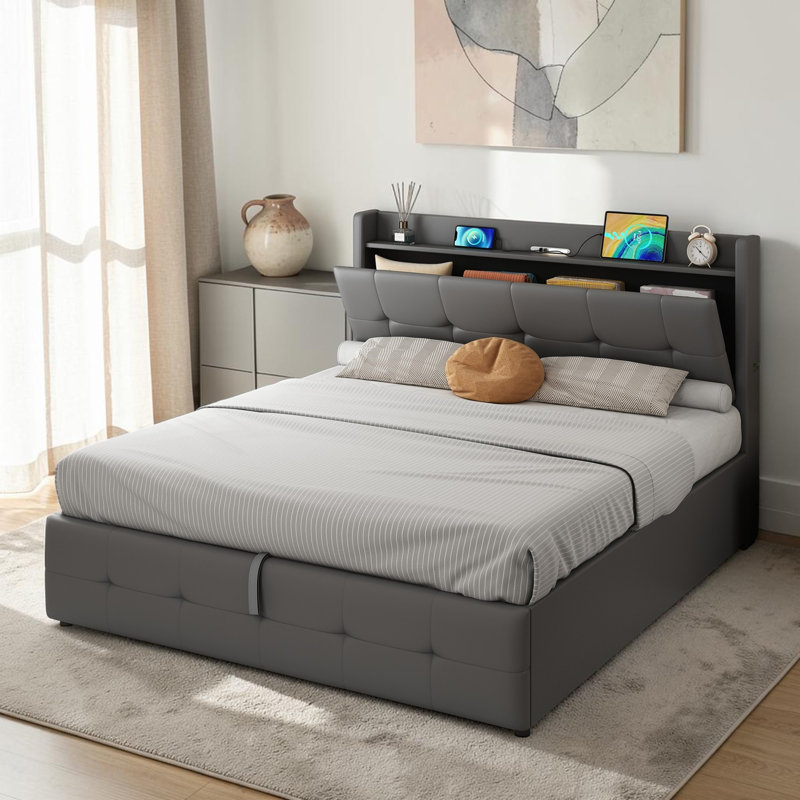 Nalani Upholstered Ottoman Storage Bed, Kingsize (5')