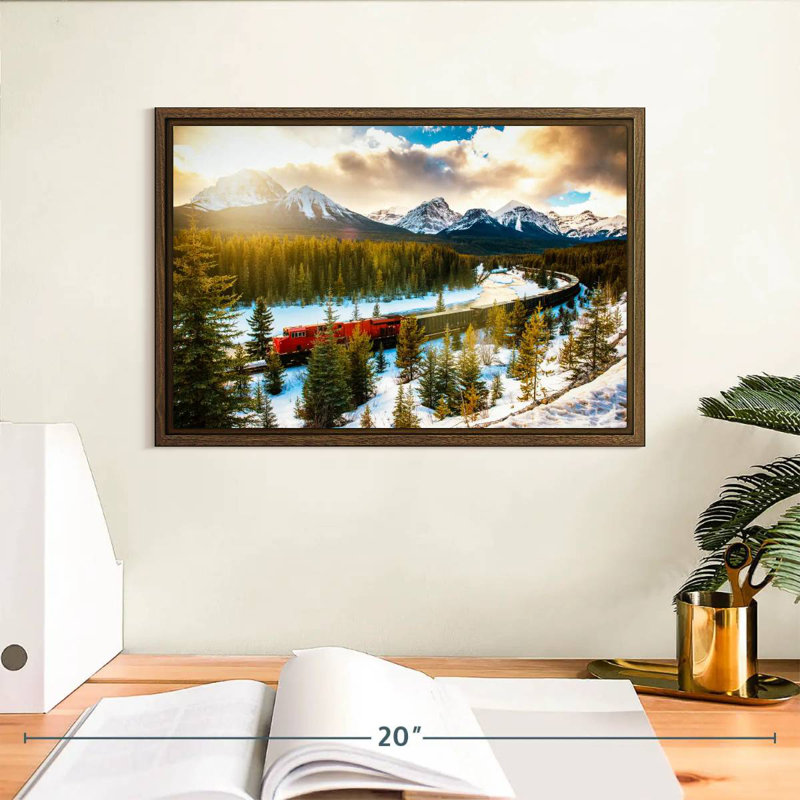 Chemin de fer du Canadien Pacifique, 13 po x 9 po, Cadre flottant noyer