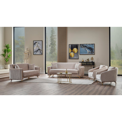 Diler 4 - Piece Living Room Set