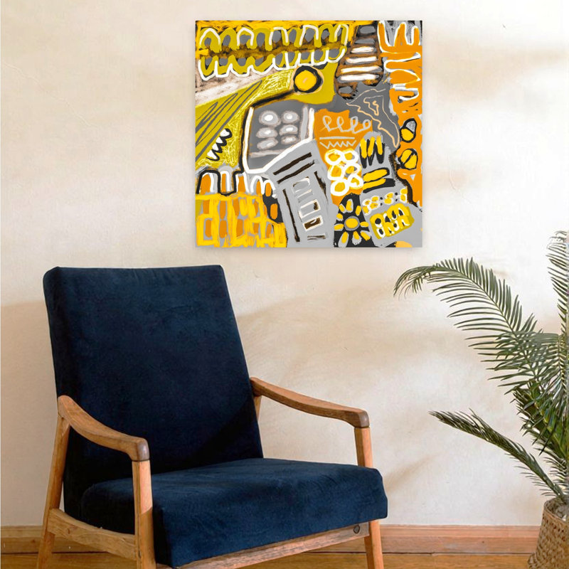 Art contemporain, art moderne abstrait rêveur, H 24 po x l 24 po