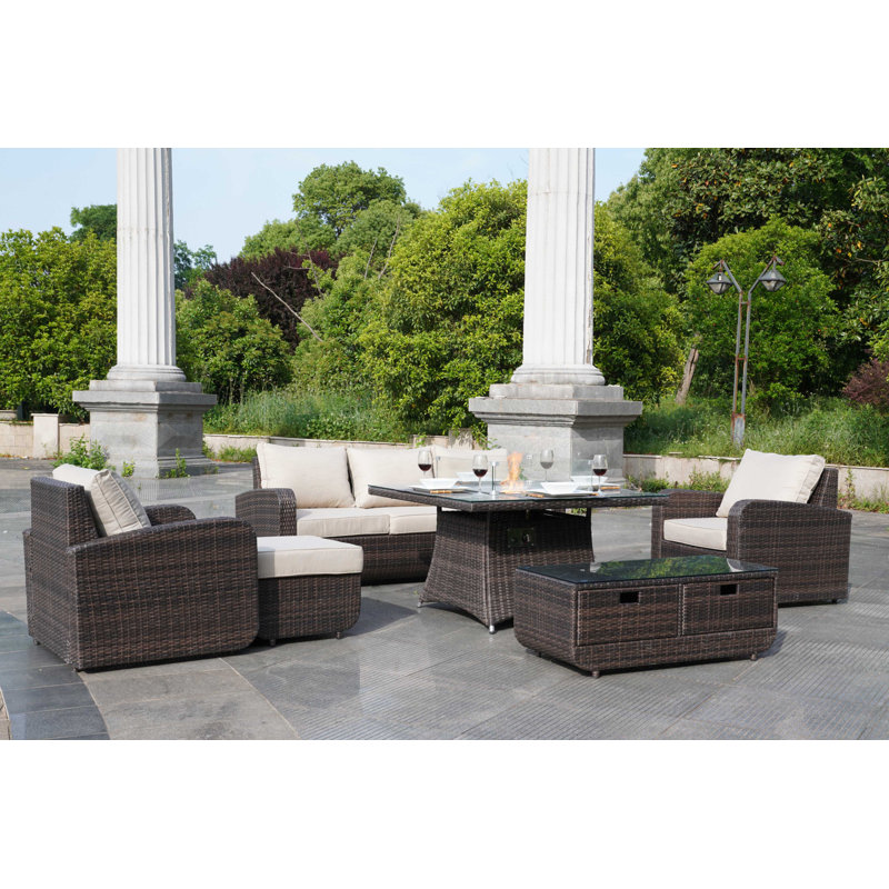 6 - Person Patio Conversation Set with Cushions
