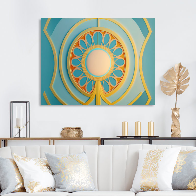 «Pink Moon Awakening Art Nouveau I», reproduction sur toile, H 12 po x l 20 po x P 1 po, Toile tendue