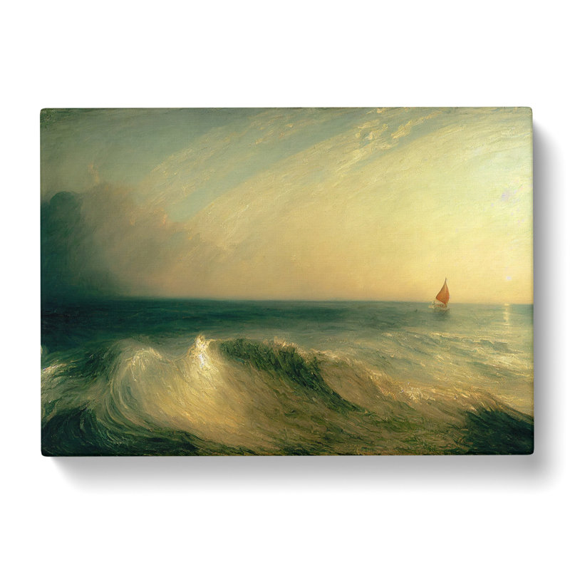 Moody Sailing Boat - Wrapped Canvas, 40cm H x 60cm W x 3cm D