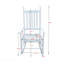 Chaise berçante en bois blanc, sans tapis