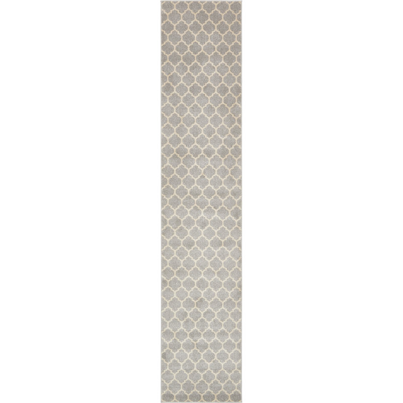 Tapis à motif géométrique gris Molly, Tapis de couloir 2 pi 7 po x 13 pi 1 po