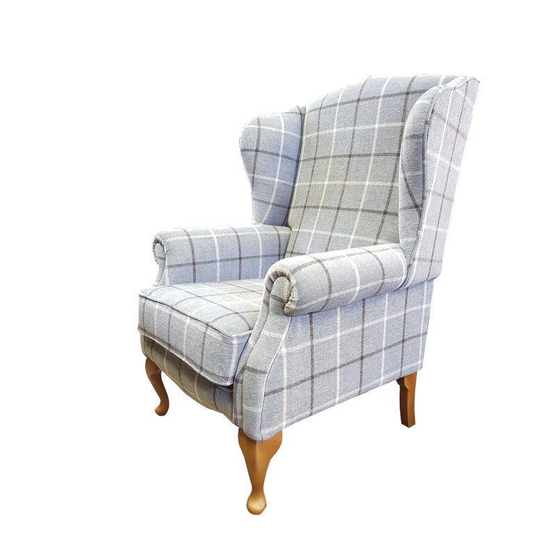 Anzilotti Upholstered Wingback Chair, Slate